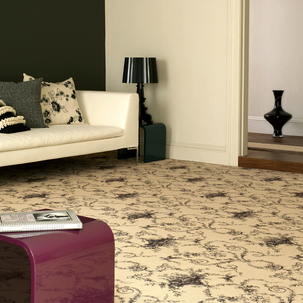 Brintons Classic Florals Toile Empire Black Broadloom 9/27836 Kings